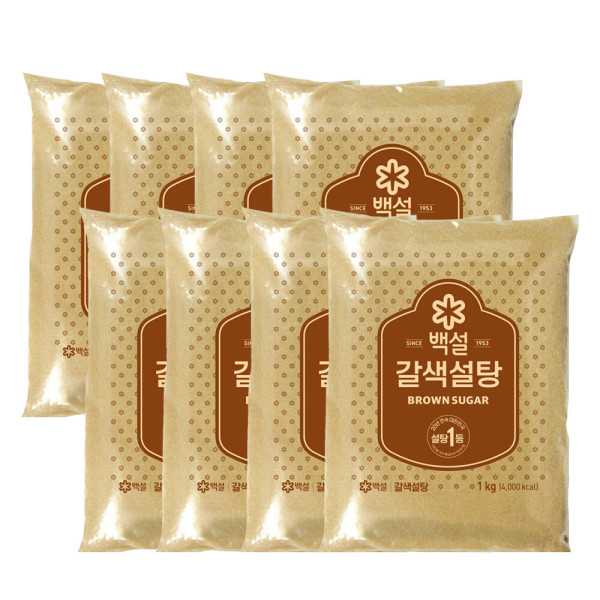 상품 이미지: 백설 갈색 설탕 1kg 8봉