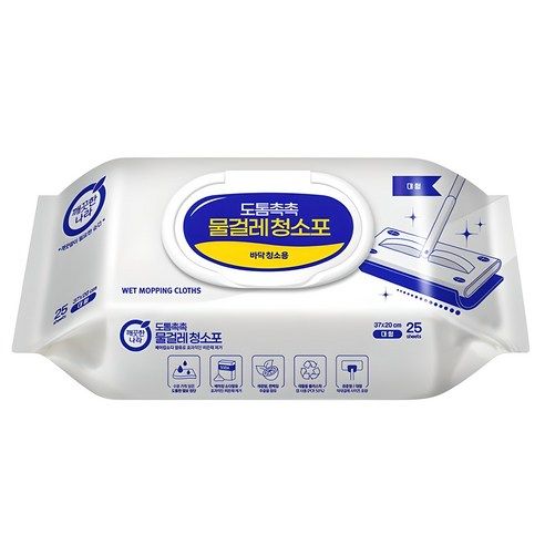 상품 이미지: 깨끗한나라 도톰촉촉 물걸레 청소포 캡 25p, 1개