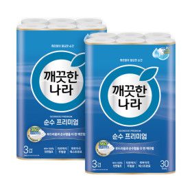 상품 이미지: 깨끗한나라 순수 프리미엄 27m 30롤 2팩