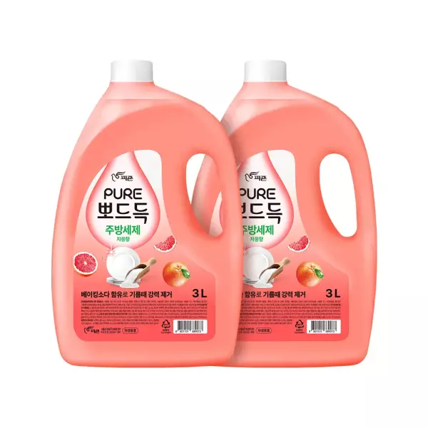 상품 이미지: 퓨어 뽀드득 주방세제 자몽향 3L, 2개