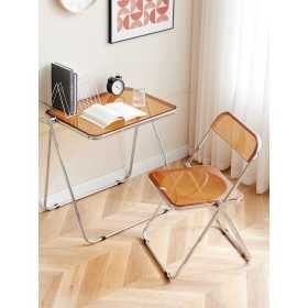 상품 이미지: 접이식 투명 테이블 아크릴 휴대용 의자 세트 테라스