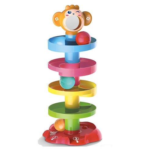 상품 이미지: 후앙어 몽키 공굴리기 볼 타워 촉감발달완구, 혼합색상, 1개