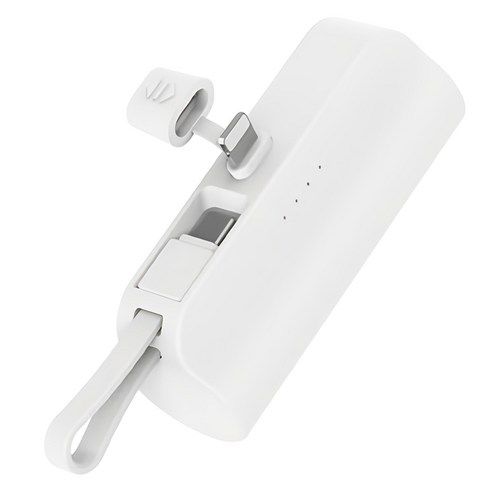 상품 이미지: 뉴클 도킹형 미니 일체형 보조배터리 5000mAh 메인 8핀 + 서브 C타입