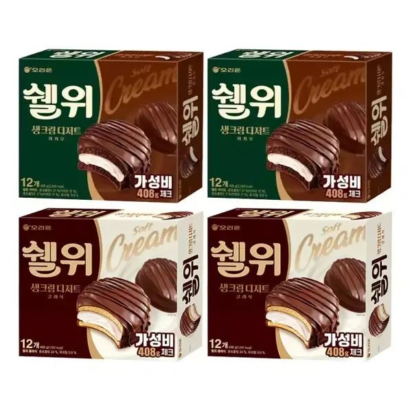 상품 이미지: 오리온 쉘위 카카오 12입 + 클래식 12P 각2개 (총4개)