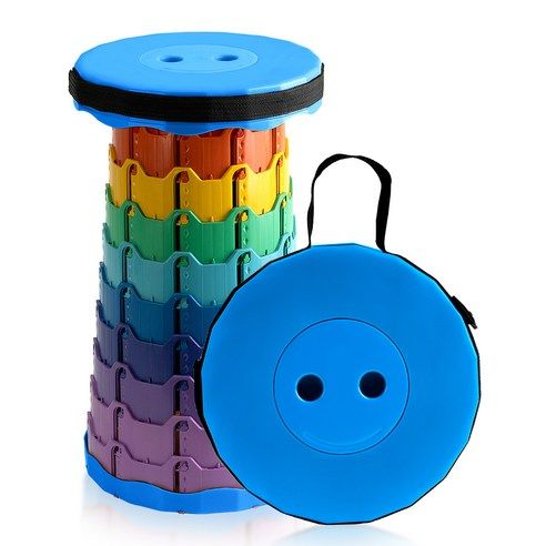 상품 이미지: 코멧 아웃도어 휴대용 높이조절 캠핑 스툴, 레인보우 블루, 1개