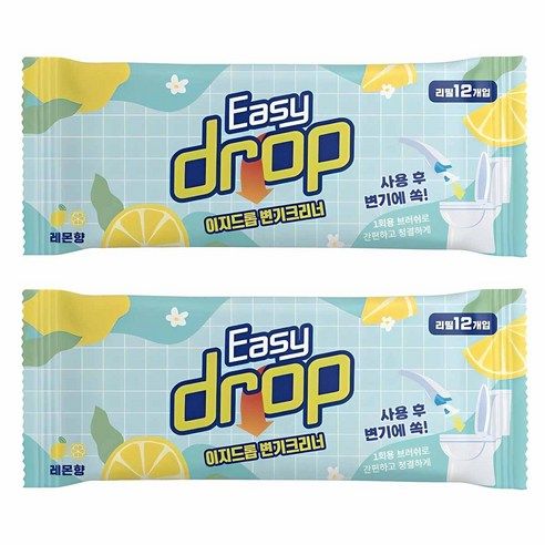 상품 이미지: 이지드롭 일회용 변기크리너 뉴 레몬향, 2개