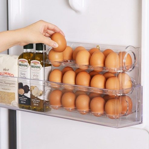 상품 이미지: 달팽이리빙 퀴진드마망 자동 오픈 계란 한판 보관함 3단 30구