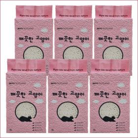 상품 이미지: 깨끗한고양이 두부모래 가는입자7L6개 국내산 미요 고양이모래 추천