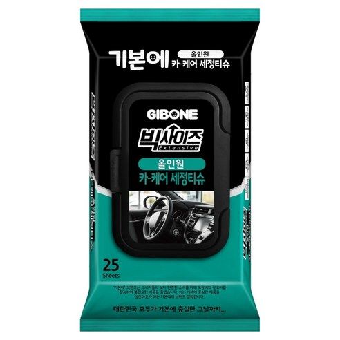 상품 이미지: 기본에 빅사이즈 올인원 카 케어 세정티슈, 25개, 1개