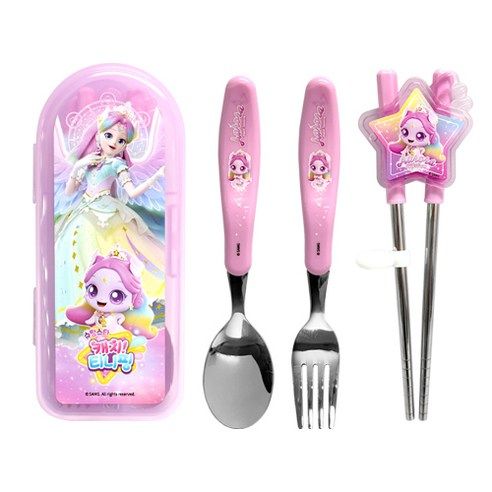 상품 이미지: 르번 슈팅스타 캐치! 티니핑 무소음 교정젓가락 풀세트, 오로라핑, 1개