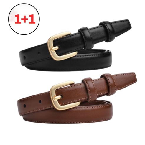 상품 이미지: 비아워게스트 여성용 얇은 가죽 벨트 2종 세트