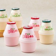 상품 이미지: 바나나맛우유 240ml x 3개입 + 딸기맛우유 240ml x 3개입 세트, 1.44L, 1세트