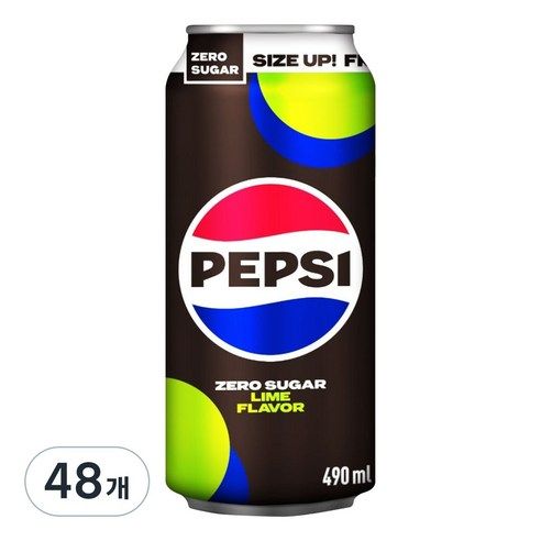 상품 이미지: 펩시 콜라 제로슈거 라임향, 490ml, 48개