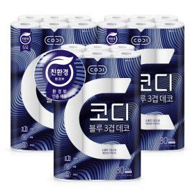 상품 이미지: 블루 3겹 데코 화장지 27m 30롤 3팩