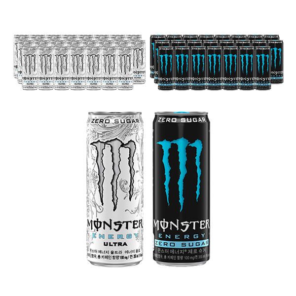 상품 이미지: 몬스터 에너지 울트라, 355ml, 24개 + 몬스터 에너지 제로슈거, 355ml, 24개