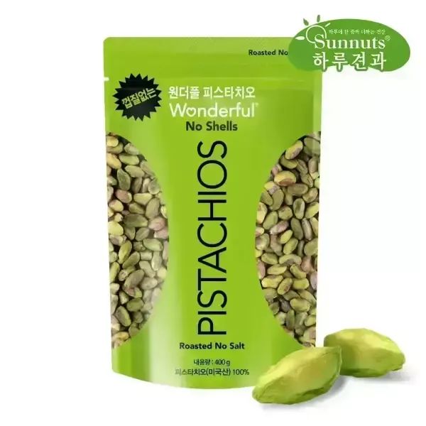 상품 이미지: [하루견과] 껍질없는 원더풀 피스타치오 무염 400g /미국 캘리포니아산 /영양간식 /견과류