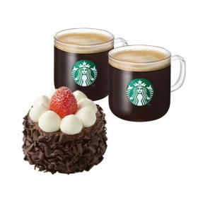 상품 이미지: (스타벅스) 카페 아메리카노 T 2잔 + 딸기 촉촉 초코 생크림 케이크