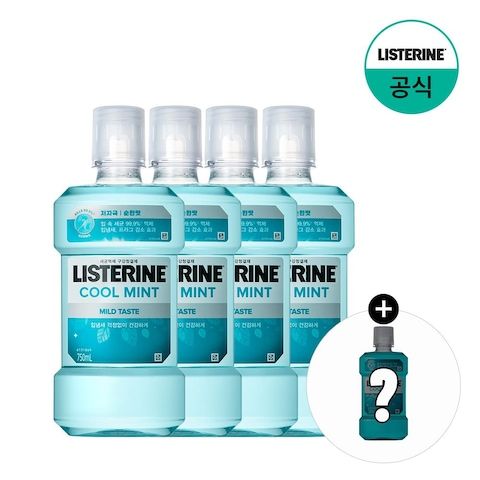 상품 이미지: 쿨민트 마일드 750ml x4+(증정)250ml 랜덤(마일드)