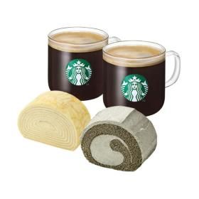 상품 이미지: (스타벅스) 카페 아메리카노 T 2잔 + 부드러운 흑임자 롤 + 생크림 크레이프 롤