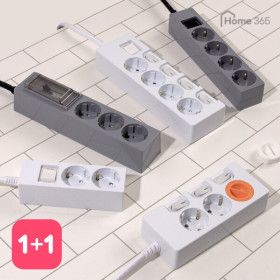 상품 이미지: 1+1 홈365 국산 멀티탭 안전 접지 과부하차단 개별 고용량 연장 콘센트 2구 3구 4구 5구 6구