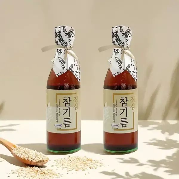 상품 이미지: 고기중독 단1회착유 통참깨 진심 참기름 350ml+350ml