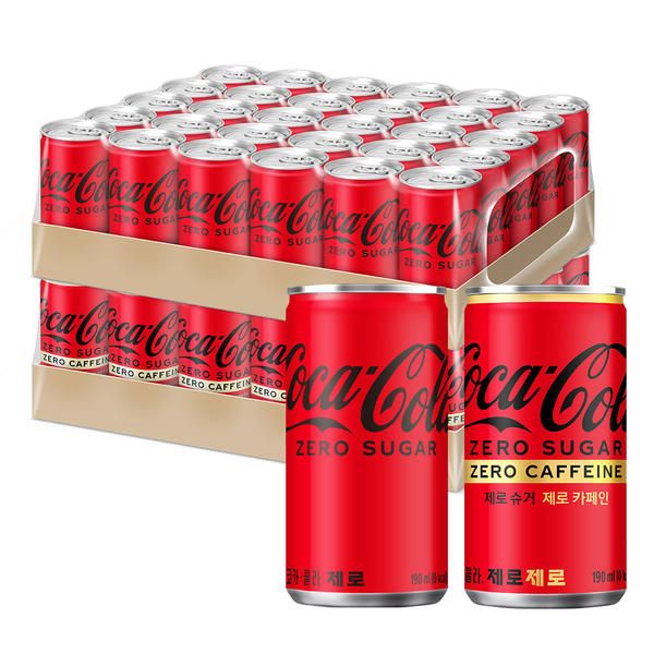 상품 이미지: 코카콜라 제로, 190ml, 30개 + 코카콜라 제로제로, 190ml, 30개