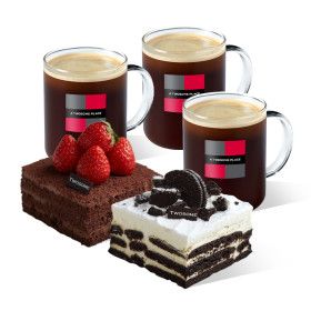 상품 이미지: (투썸플레이스) 떠먹는 스트로베리 초콜릿 생크림 + 떠먹는 아박 + 아메리카노 R 3잔