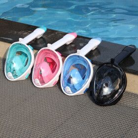 상품 이미지: 풀페이스 스노쿨링 마스크 스노클링 장비 수경 물안경 세트 물놀이용품 바캉스 필수템 (매쉬 파우치 포함)