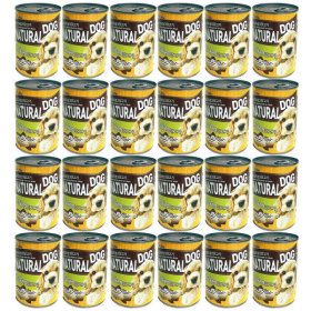 상품 이미지: (24캔 대용량 특가) 강아지간식 바이앤펫 내츄럴독 청크캔 400g x 24개입 양고기/소고기/닭고기 강아지캔