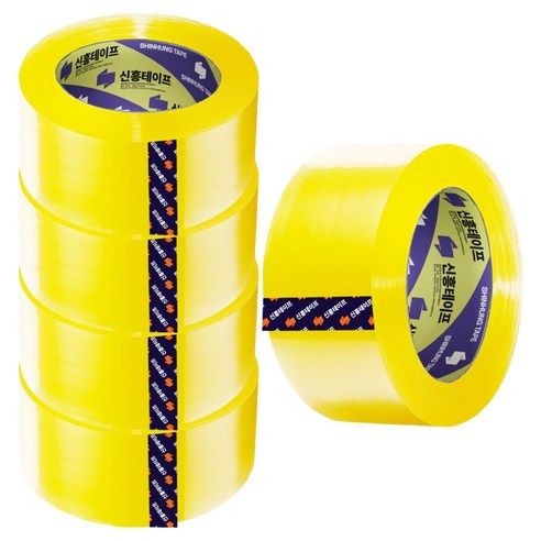 상품 이미지: 신흥테이프 박스테이프 대용량 경포장 57mic 100M 투명, 5개