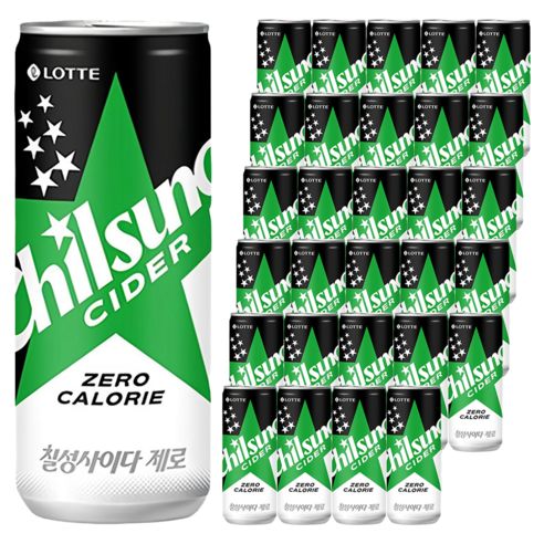 상품 이미지: 칠성사이다 제로 캔, 250ml, 60개