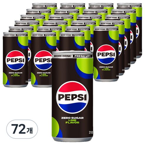 상품 이미지: 펩시 제로슈거 라임향, 310ml, 72개