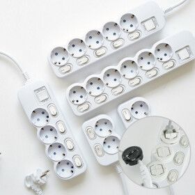 상품 이미지: 스마트파워탭 국산제조 안전 접지 과부하차단 개별절전 스위치 멀티탭 2구3구4구5구6구 멀티콘센트