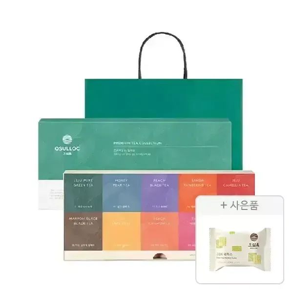 상품 이미지: 오설록 프리미엄 티 컬렉션 세트, 10종(40입)+증정(그린티웨하스 17g,1개)