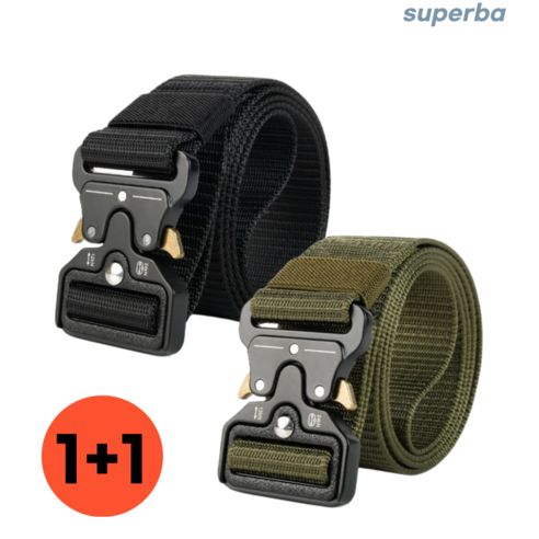 상품 이미지: 슈페르바 아웃도어 코브라 택티컬 전술 벨트 허리띠 1+1, 블랙+아미그린, 1개