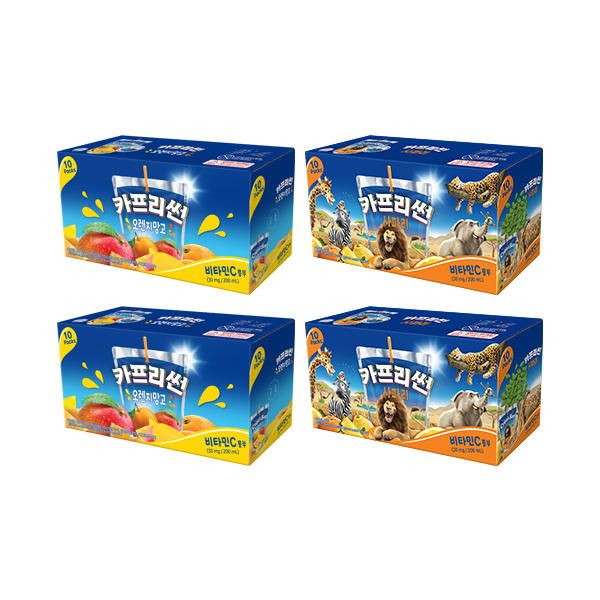 상품 이미지: 카프리썬 오렌지망고 200ml, 10입 , 2개 + 사파리 200ml, 10입 , 2개 (총 40개)
