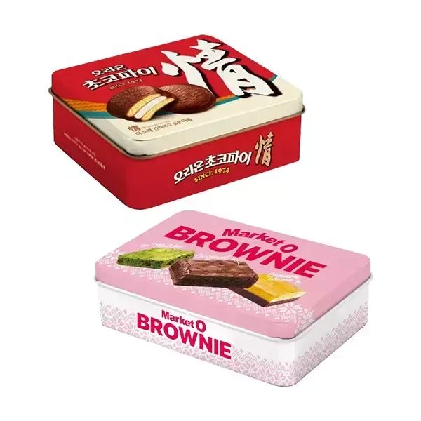 상품 이미지: 오리온 초코파이 틴케이스 12입, 1개 + 마켓오 브라우니 틴케이스 12입, 1개