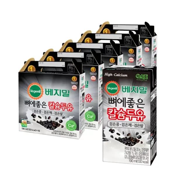 상품 이미지: 베지밀 뼈에좋은칼슘검은콩깨쌀두유 190ml 80팩