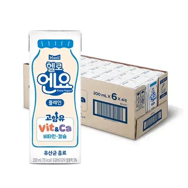 상품 이미지: 헬로엔요 플레인 200ml 24팩, 1개