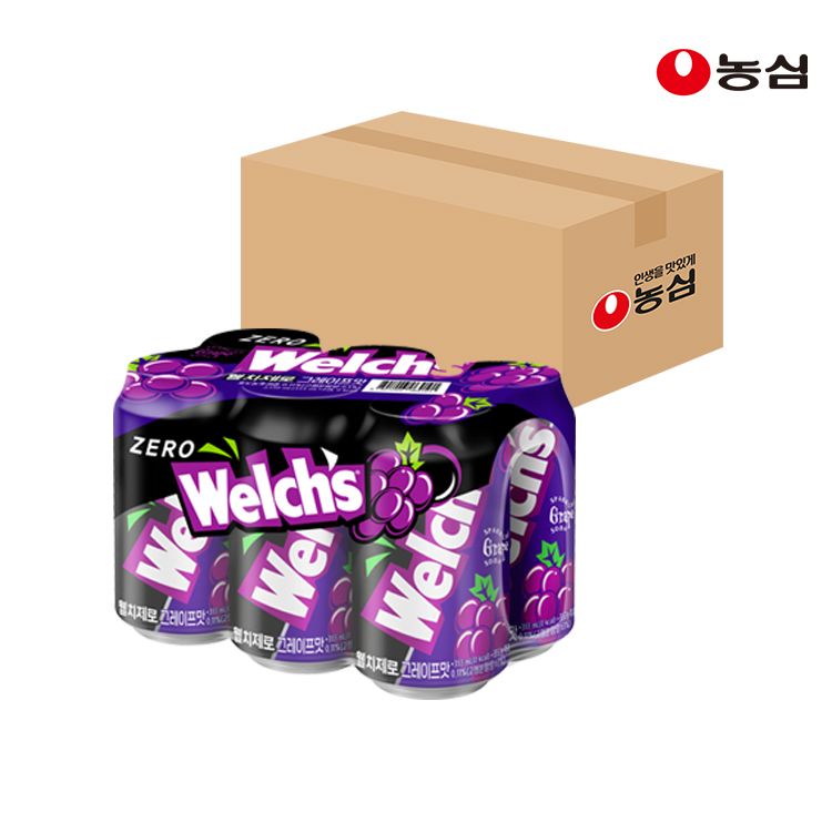상품 이미지: 농심 웰치스 제로 그레이프, 355ml, 24개