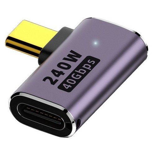 상품 이미지: YTEK 240W 40Gbps 8K OTG USB4 Gen3x2 C타입 90도 D형 꺾임 M/F 연장 젠더