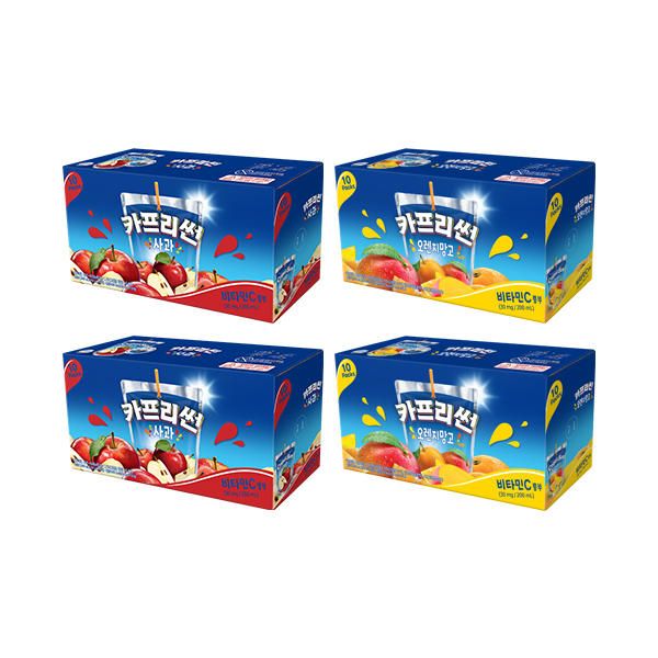 상품 이미지: 카프리썬 사과 200ml, 10입 , 2개 + 오렌지망고 200ml, 10입 , 2개 (총 40개)