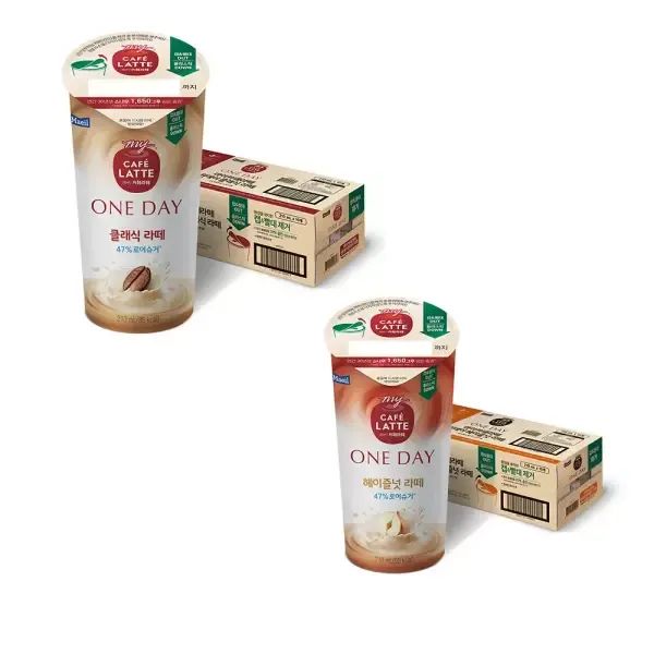 상품 이미지: 마이카페라떼 원데이 로어슈거 클래식라떼 ,210ml, 10입, 1개 + 헤이즐넛라떼, 210ml, 10입, 1개