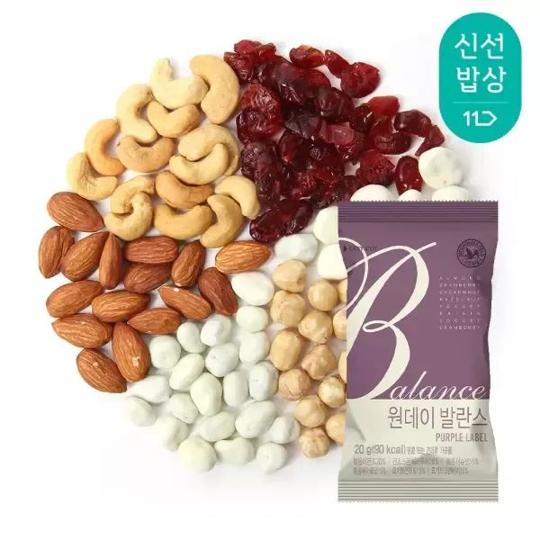 상품 이미지: [산과들에] 하루견과 원데이발란스퍼플 100봉 낱봉 / 실속 견과 견과류 간식