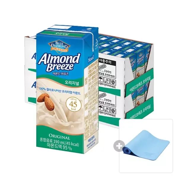 상품 이미지: 아몬드브리즈 오리지널, 190ml, 48개+증정(아몬드브리즈 요가매트, 1개)