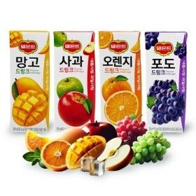 상품 이미지: 델몬트 망고 오렌지 포도 사과 드링크 190ml 32팩