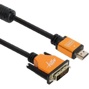 상품 이미지: 엠비에프 양방향 골드메탈 HDMI to DVI 듀얼 케이블 1.5M MBF-DMHMG015 MBF-DMHMG015