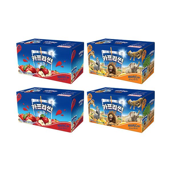 상품 이미지: 카프리썬 사과 200ml, 10입 , 2개 + 사파리 200ml, 10입 , 2개 (총 40개)