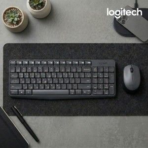 상품 이미지: 국내정품 로지텍코리아 MK235 무선 키보드 마우스 세트 그레이 한글자판 / 2.4Ghz 무선연결 /KH
