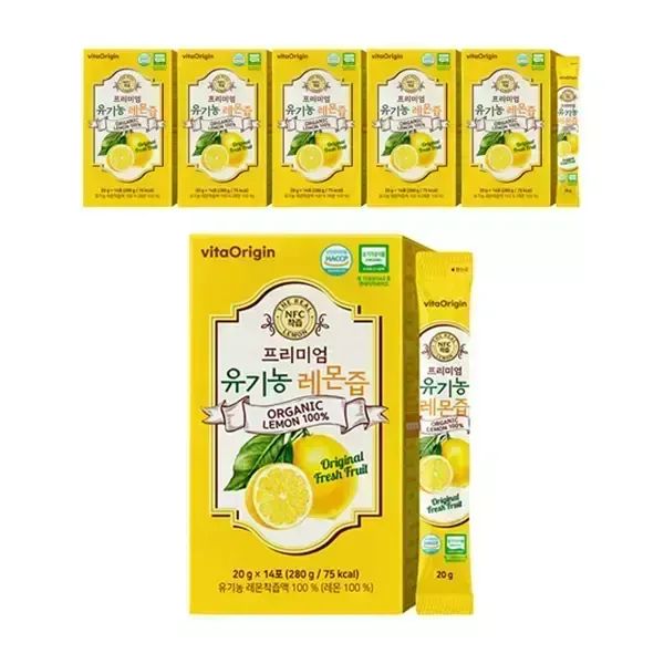 상품 이미지: 비타오리진 프리미엄 유기농 레몬즙, 14포, 6박스